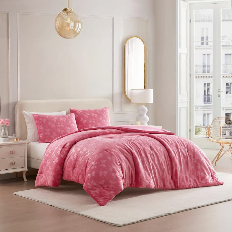 Betsey Johnson Flirty Bows Reversible Pink Comforter Set
