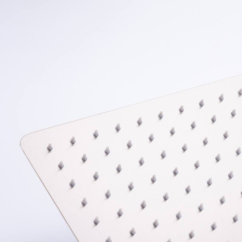 10 or 12 Inch Rain Fall Shower Head Solid Square Ultra Thin 304 Stainless Steel Full Body Coverage with Silicone Nozzle