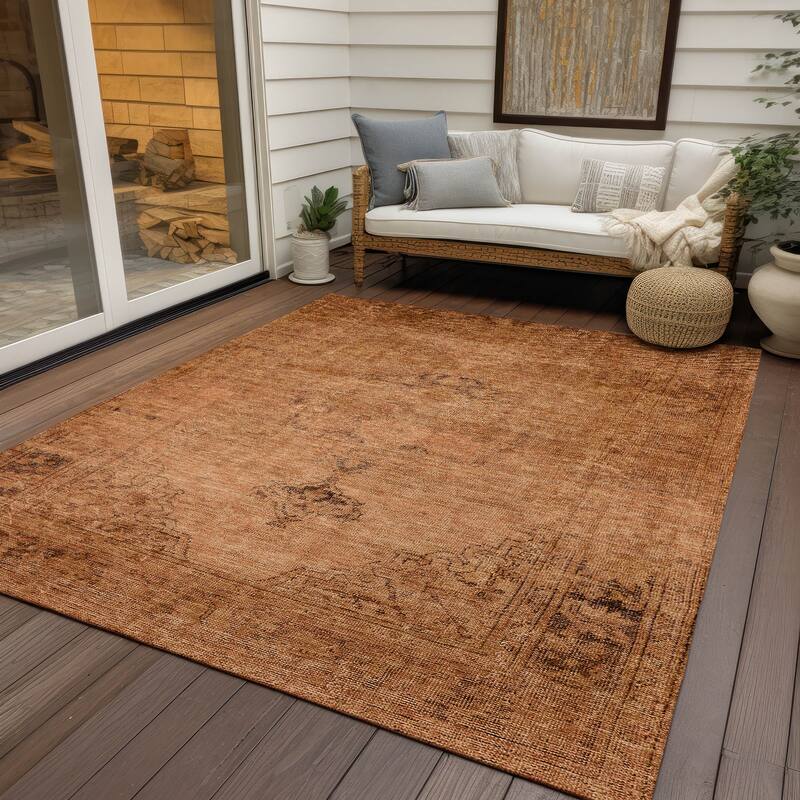 Machine Washable Indoor/ Outdoor Chantille Vintage Traditional Rug