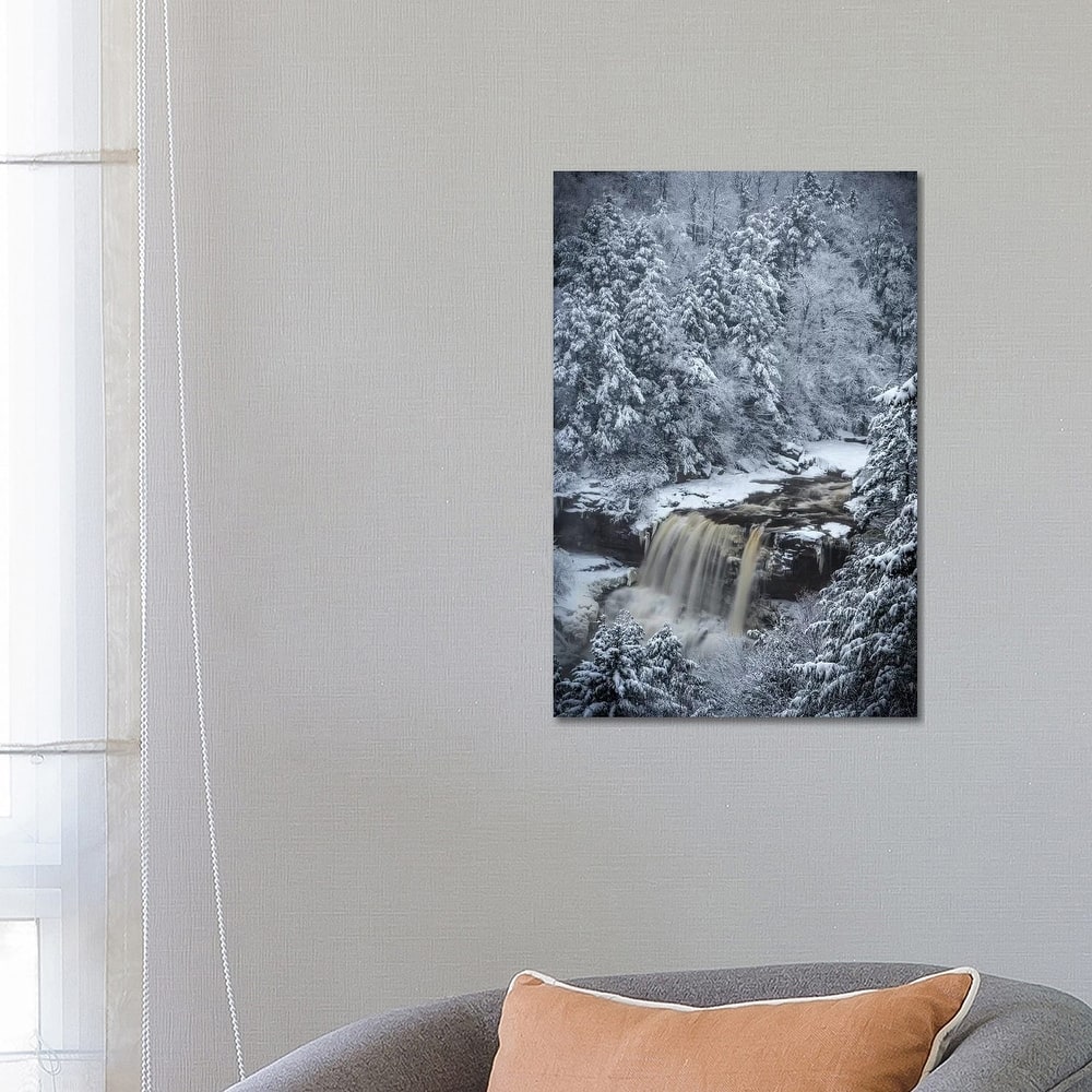 iCanvas "USA, West Virginia, Blackwater Falls State Park. Forest and waterfall in winter." by Jaynes Gallery Canvas Print