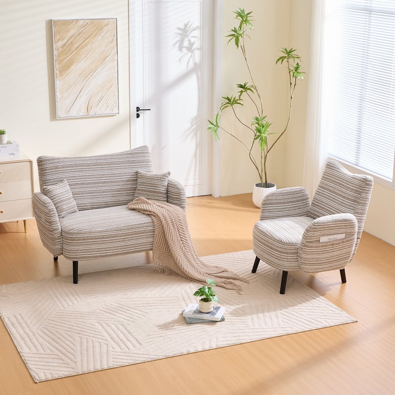 Modern style two seater sofa with ultra comfortable armrests