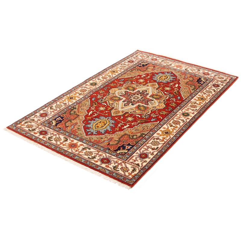 ECARPETGALLERY Hand-knotted Serapi Heritage Red Wool Rug - 5'1 x 7'11