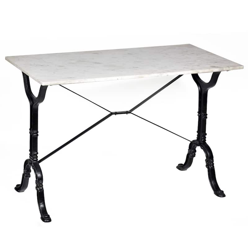 Marble Top Rectangular Bar Table - 42" - White and Black
