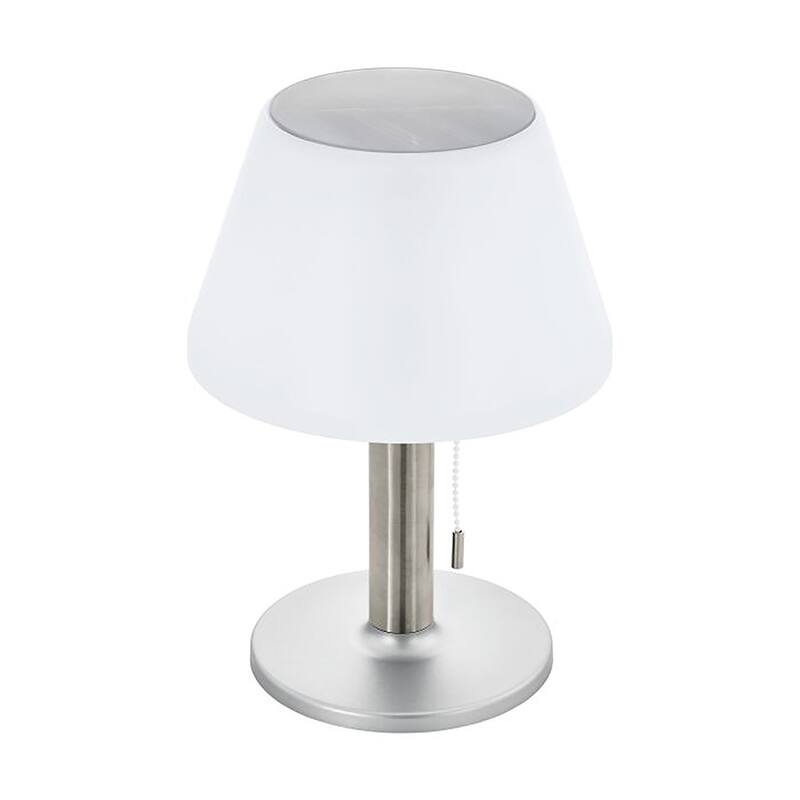 Solar - 1-Light Integrated LED Outdoor Table Light - Silver Finish - Silver, White