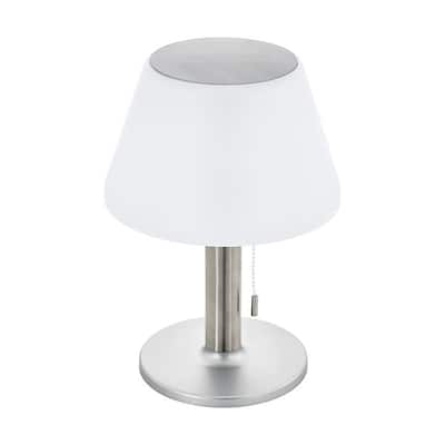 Solar - 1-Light Integrated LED Outdoor Table Light - Silver Finish