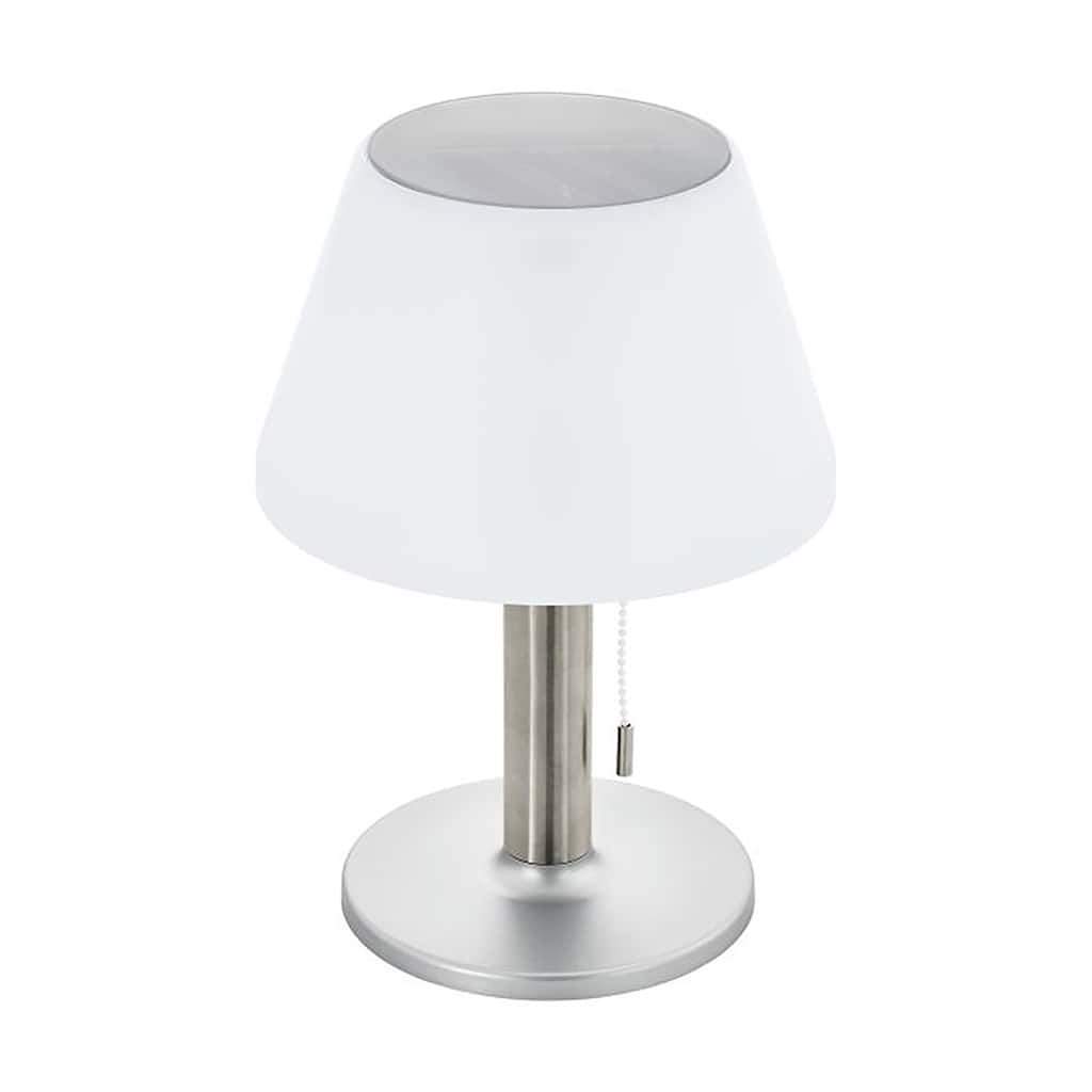 Solar - 1-Light Integrated LED Outdoor Table Light - Silver Finish