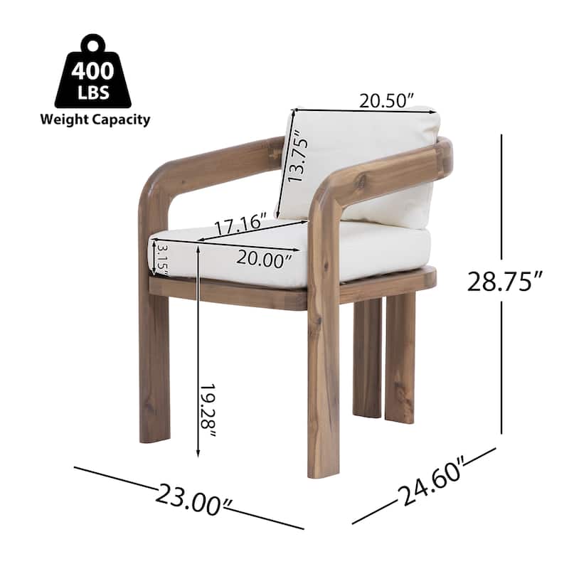Christopher Knight Home - Country Acacia Wood 7-Piece Outdoor Dining Set with Cushions, Natural and Teak Finish Patio Table