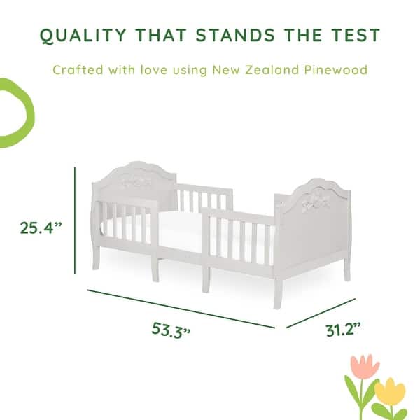 dimension image slide 1 of 2, Sweetpea Baby Rose 3-in-1 Convertible Toddler Bed