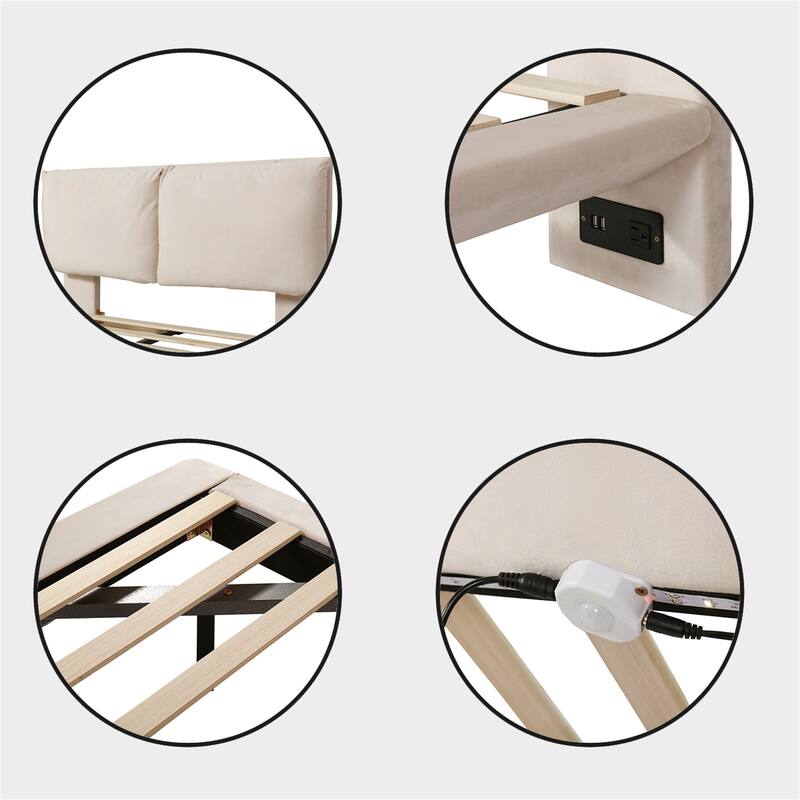 Full Size Upholstered Platform Bed