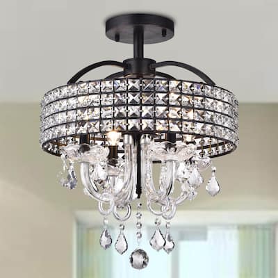 Antares 4-Light Black Semi-Flush Mount