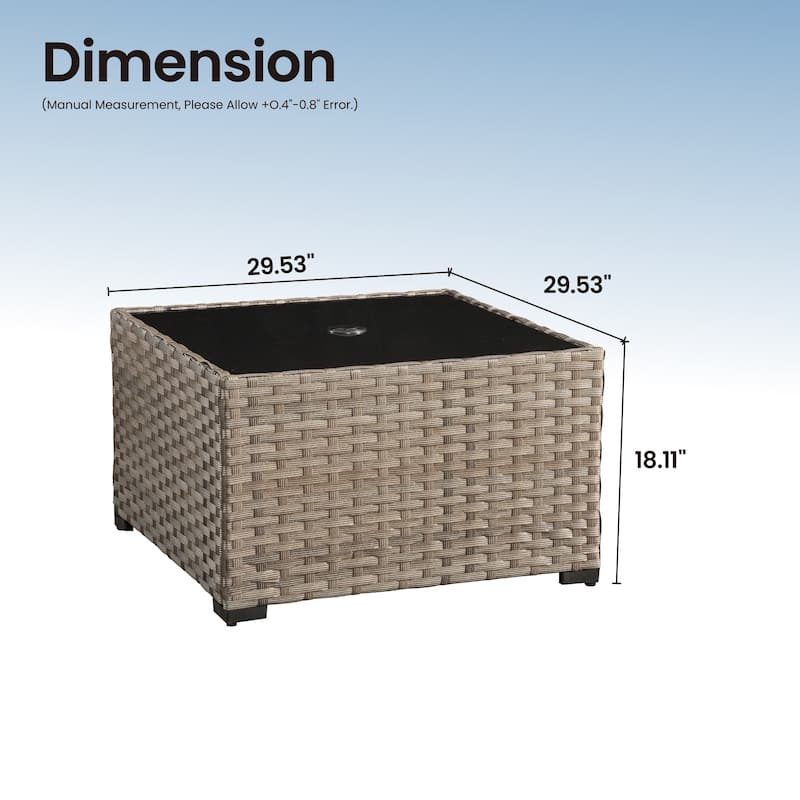 ​​OVIOS Square Umbrella Coffee Table​​