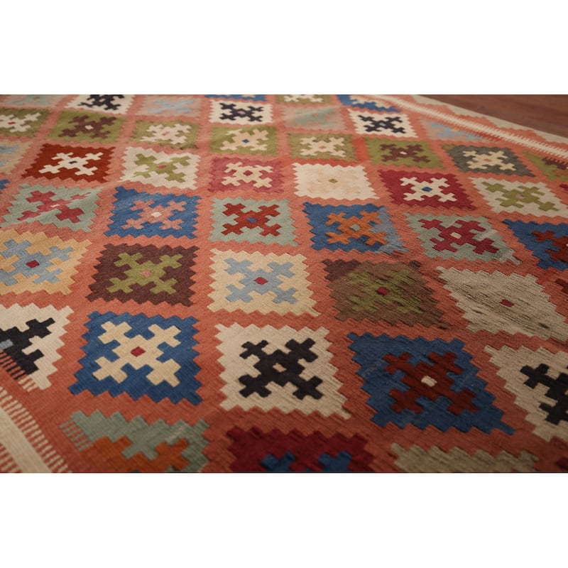 Vegetable Dye Kilim Qashqai Persian Vintage Foyer Vintage Wool Carpet - 3'6"x 4'9"