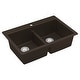 preview thumbnail 71 of 74, Karran 33" Top Mount Double Equal Bowl Quartz Kitchen Sink Kit - 33" x 22" x 9"