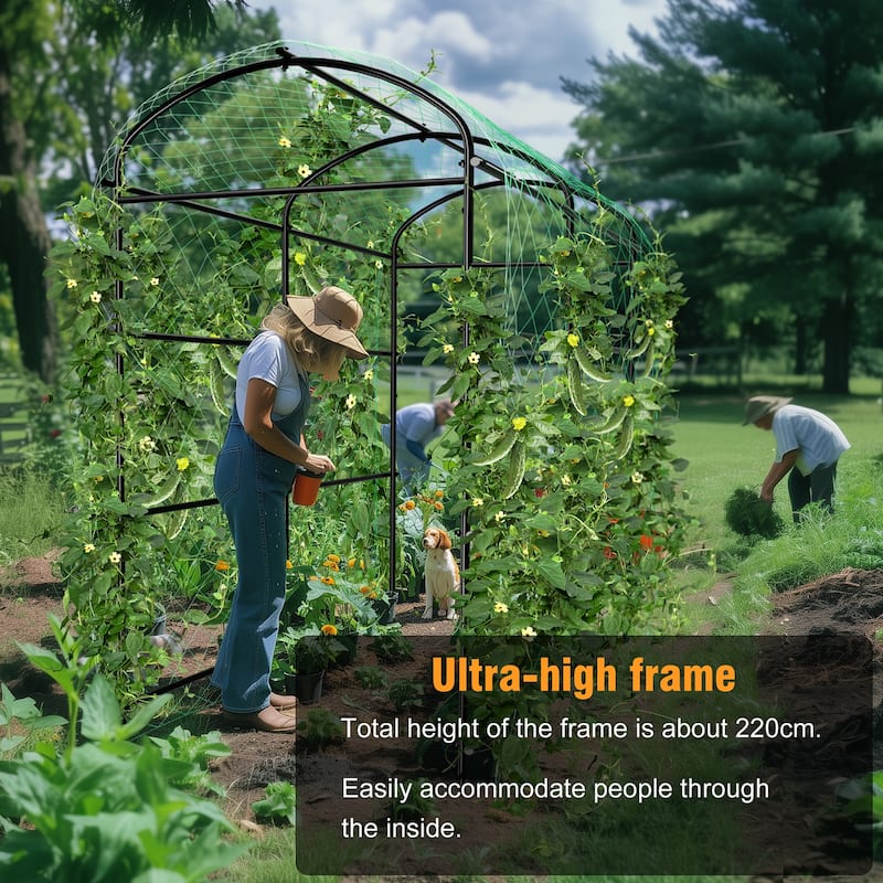 Large Metal Archway Arbor Plants Arch Trellis Garden Tunnel with Climbing Net