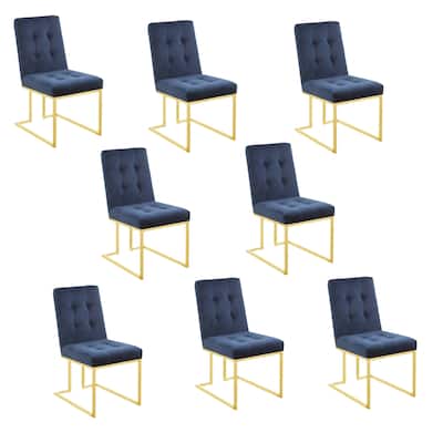 Walmer Upholstered Tufted Dining Chairs (Set of 8)
