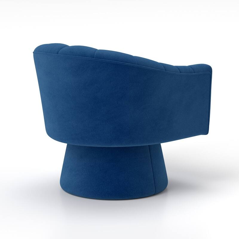 SEYNAR Modern Glam Velvet Upholstered Round Swivel Accent Arm Barrel Chair for Living Room Set of 2