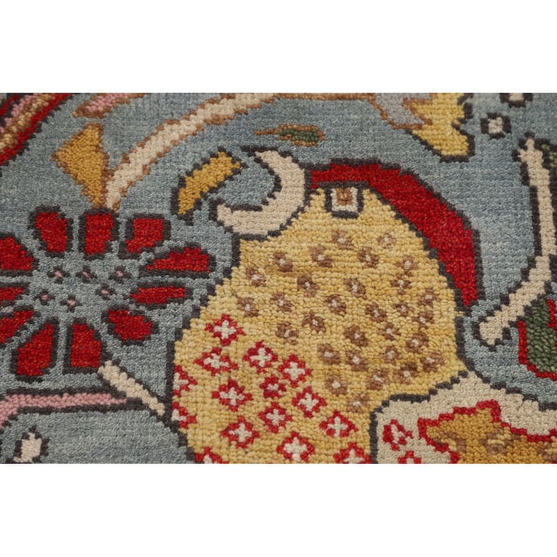 Animals Design Floral Gray Ziegler Indian Rug Handmade Wool Carpet - 8'8"x 11'8"