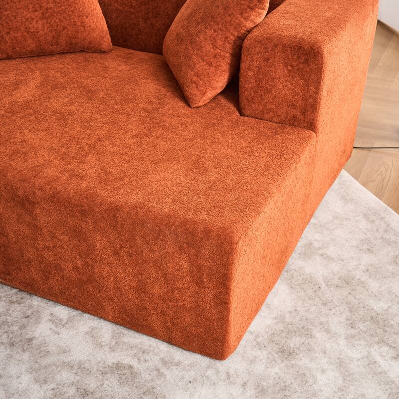 Memory Foam Curved Modular Couch Chenille Deep Seat Sectional Sofa