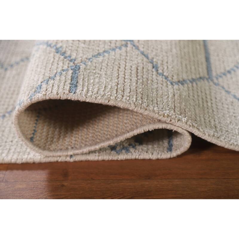 Moroccan Oriental Area Rug Handmade Trellis Wool Carpet - 5'1"x 7'11"