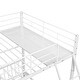 preview thumbnail 10 of 11, White Full Over Twin Metal Triple Bunk Bed with Drawers & Guardrail