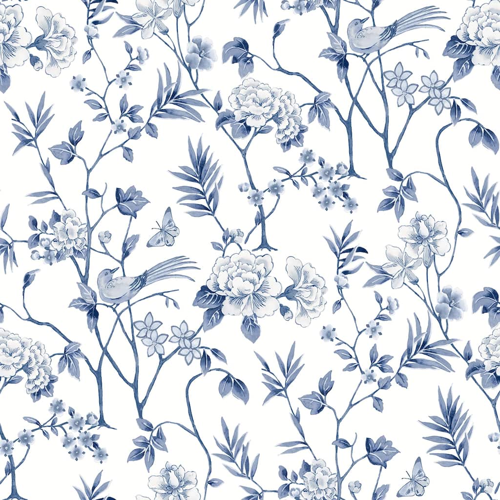 NuWallpaper Chinoiserie Garden Indigo Peel and Stick Wallpaper