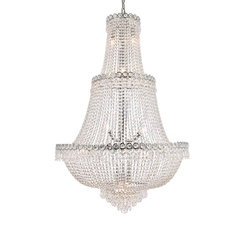 Elegant Lighting 30-inch Chrome Royal Cut Crystal Clear Large Hanging Fixture