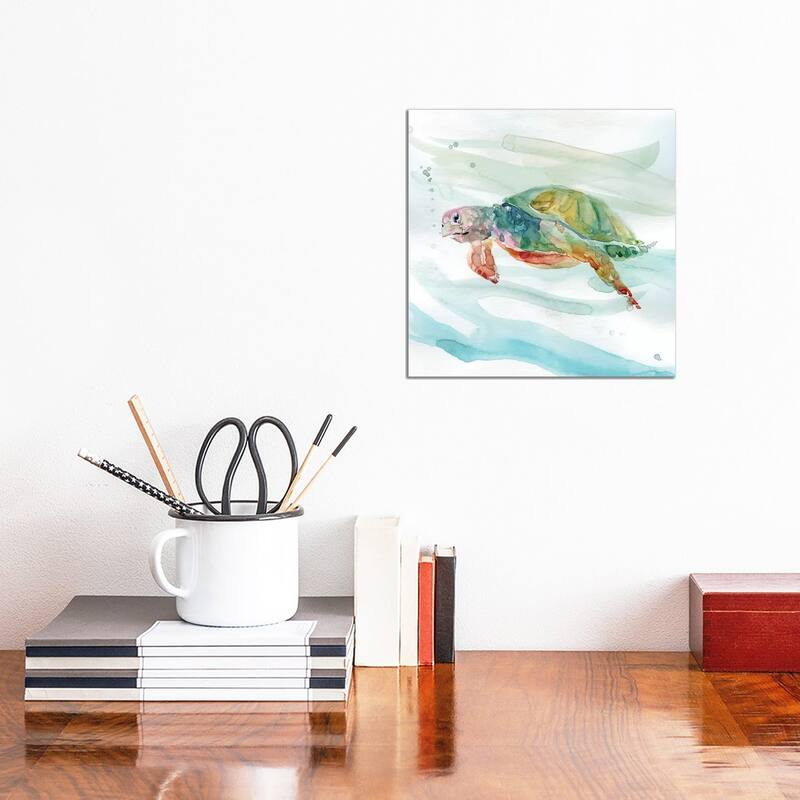 iCanvas "Turtle Tropics II" by Carol Robinson Canvas Print - 12x12x1.5