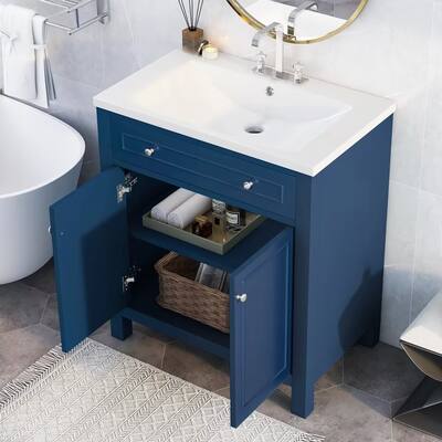 30" Bathroom Vanity Cabinet with Sink Top and Adjustable Shelf