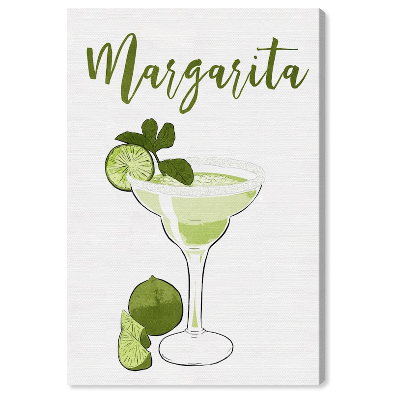 Wynwood Studio 'Margarita Cocktail' Drinks and Spirits Wall Art Canvas Print Cocktails - White, Green
