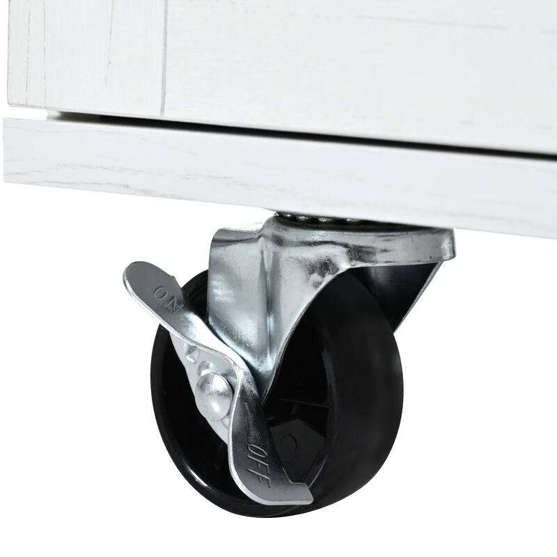 54.50'' Particle Board Farmhouse Kitchen Island with Power Outlet, Drop Leaf, Spice Rack, Rolling Wheels and 3 Drawers