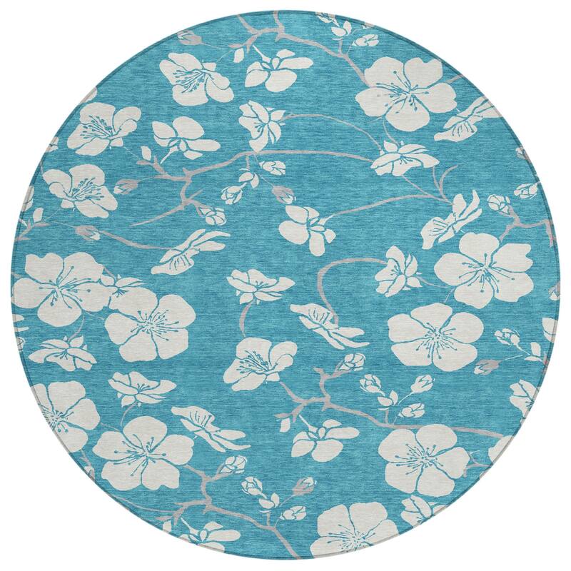 HomeRoots Floral Transitional Rectangle Outdoor Rug