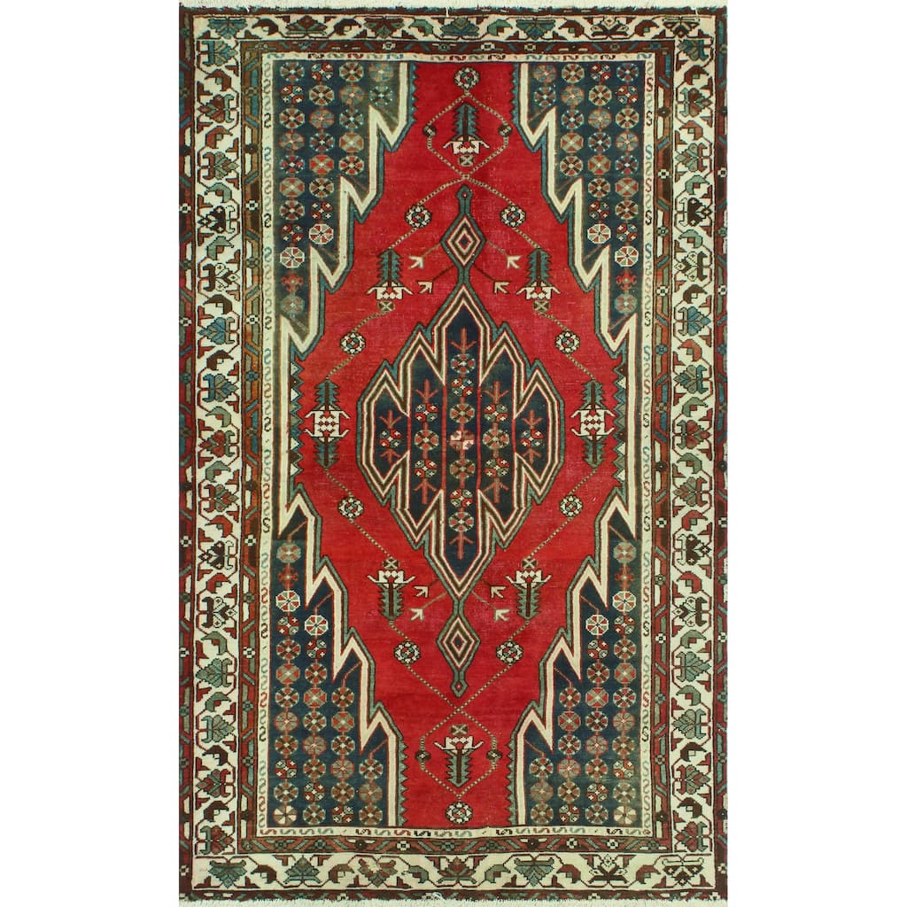 Fine Vintage Bakhtiari Nadya Rust/Ivory Rug - 4'2" x 6'9"
