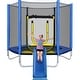 preview thumbnail 1 of 7, 7FT Trampoline for Kids with Safety Enclosure Net, Slide and Ladder, Round Outdoor Recreational Trampoline Kids