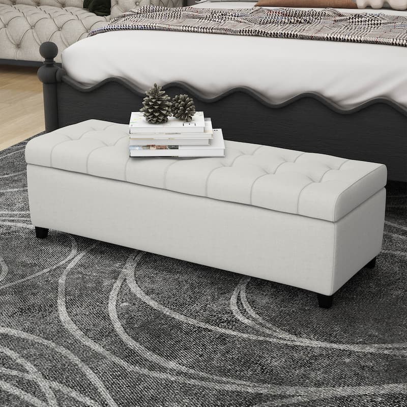 Ottoman Lounge Bench, End of Bed Bench Storage Bench