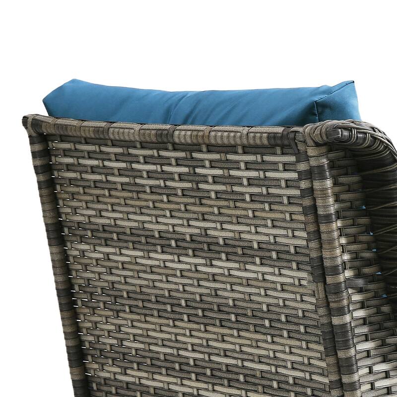 5-Person Outdoor Wicker Patio Conversation Sets with Table and Cushion