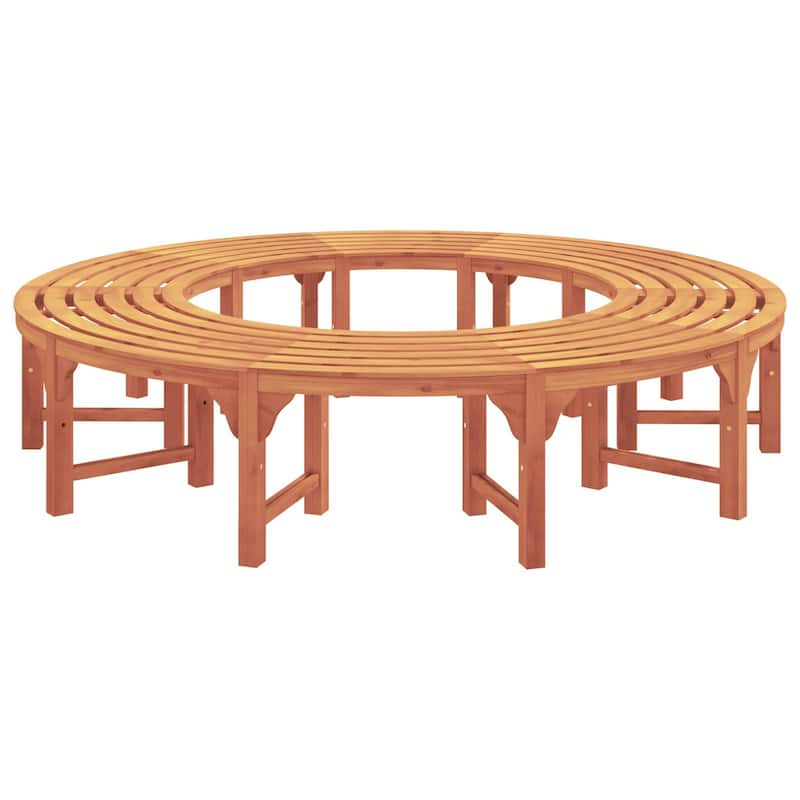 vidaXL Outdoor Tree Bench 200 cm Solid Wood Eucalyptus - 78.7 x 31.5 x 17.7 in