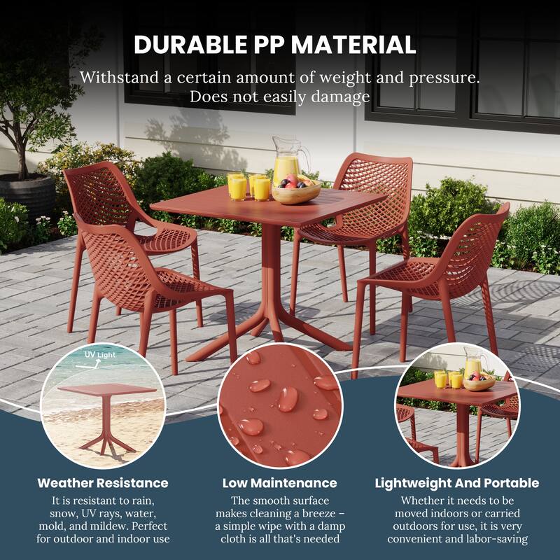 Frond and Form 31.5" Outdoor Square Dining Table
