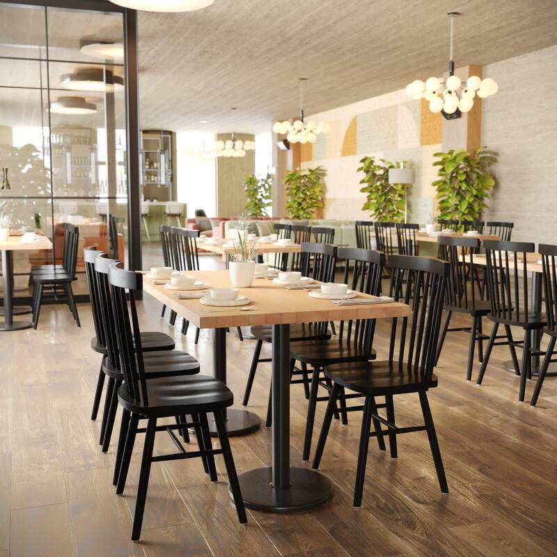 Commercial Solid Wood Tabletop with Support Bars for Indoor Use