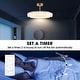 preview thumbnail 7 of 10, 29.6" Farmhouse White Silk Fabric 3-blade Fandelier Bladeless Ceiling Fan with Light and Remote