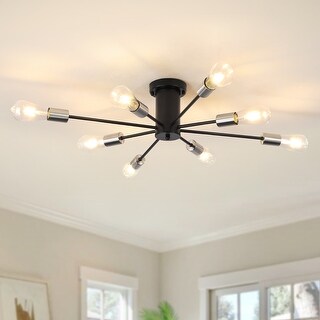 8-Light Modern Semi Flush Mount Sputnik Ceiling Light for Kitchen ...