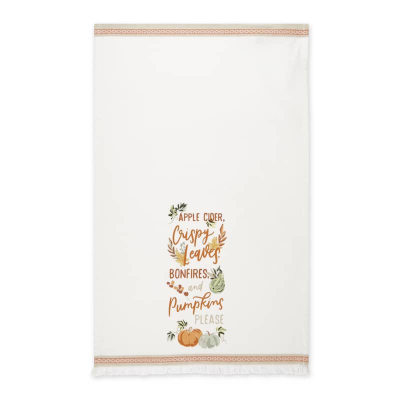Autumn Pumpkins Printed Dishtowel (Set of 2)