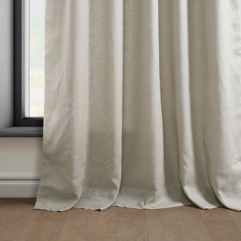 Exclusive Fabrics Room Darkening Euro Linen Curtain (1 Panel) - Window Treatment for Bedroom or Living Room