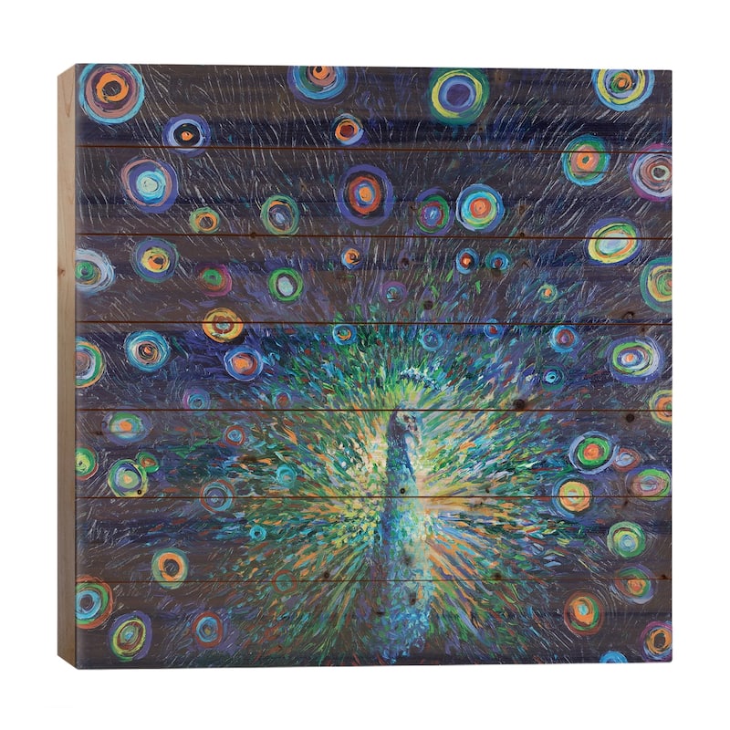 Plumas de Lunas Print On Wood by Iris Scott - Multi-Color - 26x26x1.5