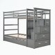 preview thumbnail 31 of 51, Hardwood Twin Over Twin Bunk Bed with Trundle and Staircase