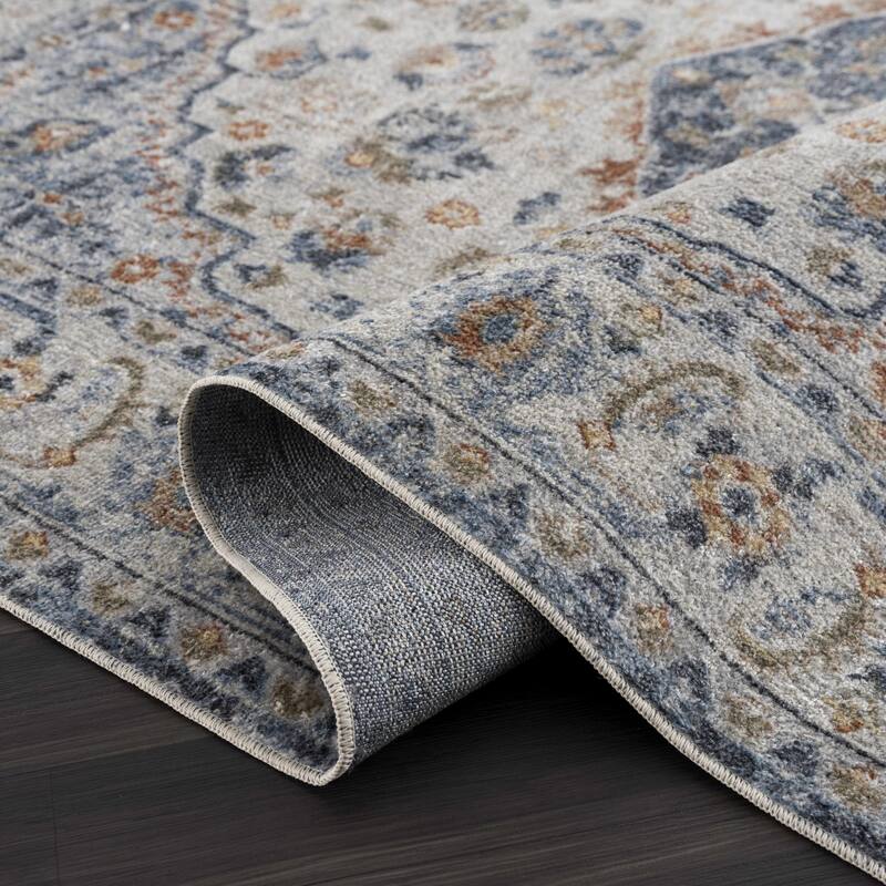Hauteloom Manhattan Machine Washable Oriental Persian Medallion Vintage Distressed Area Rug