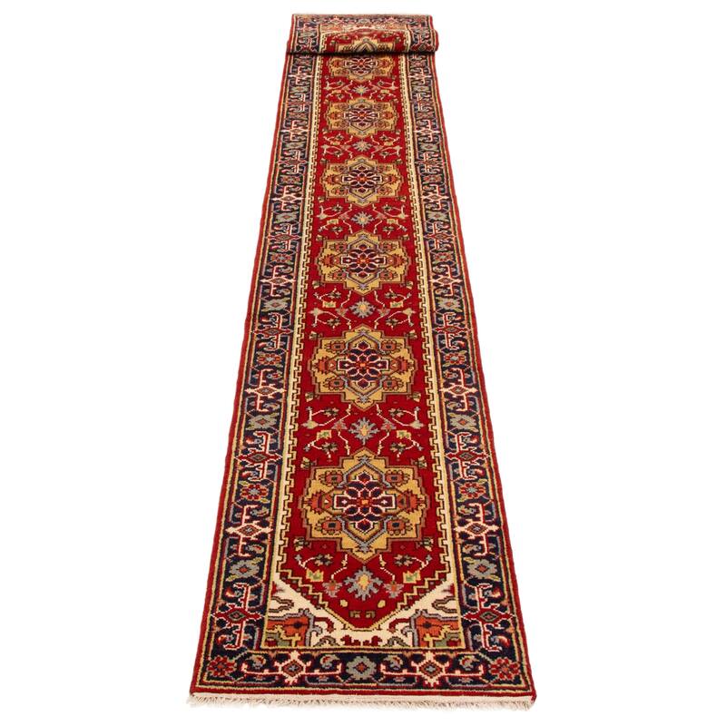 ECARPETGALLERY Hand-knotted Serapi Heritage Red Wool Rug - 2'5 x 20'0