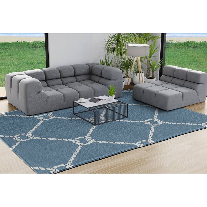 Ahoy Nautical Chenille Rug