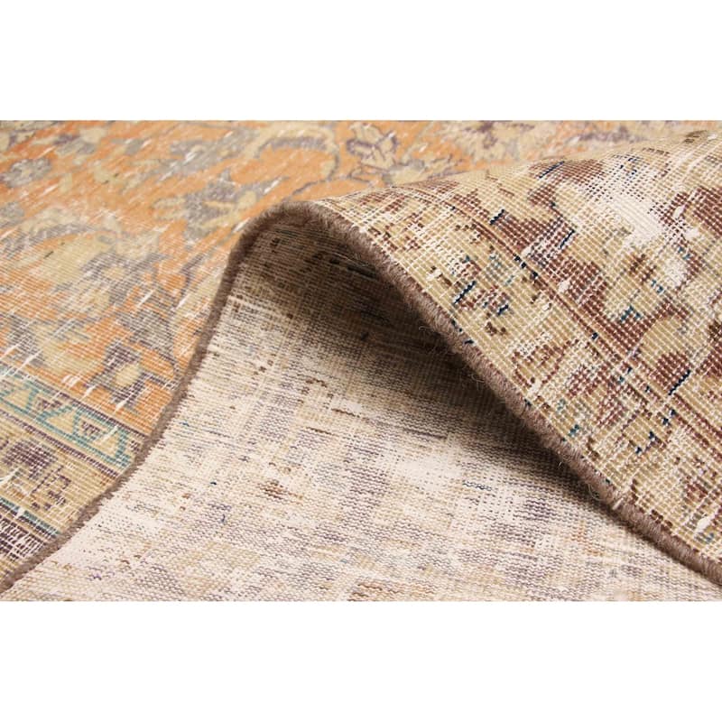 ECARPETGALLERY Hand-knotted Antalya Vintage Burnt Orange Wool Rug - 8'0 x 11'1