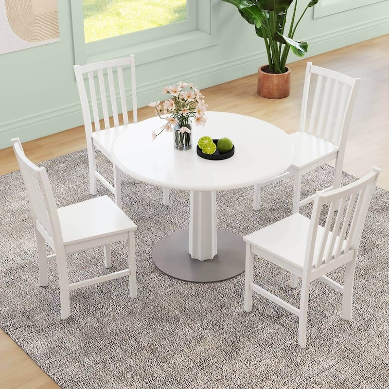 Costway Rustic Dining Chairs Set of 2 with Slat Tilt Backrest, Wide - See Details