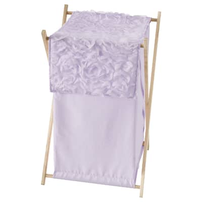 Purple Floral Rose Laundry Hamper - Solid Light Lavender Flower Luxurious Elegant Princess Vintage Boho Shabby Chic Luxury Glam